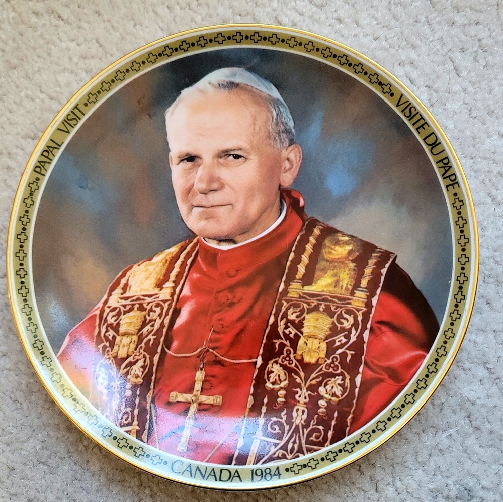 Vintage Pope John Paul II Commemorative Plate